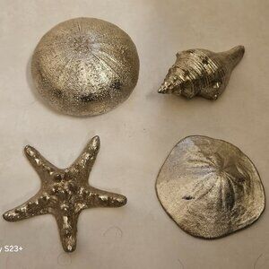 REGINA ANDREW SILVER CONCH SHELL COASTAL BEACH VASE FILLER HOME TABLE DECOR